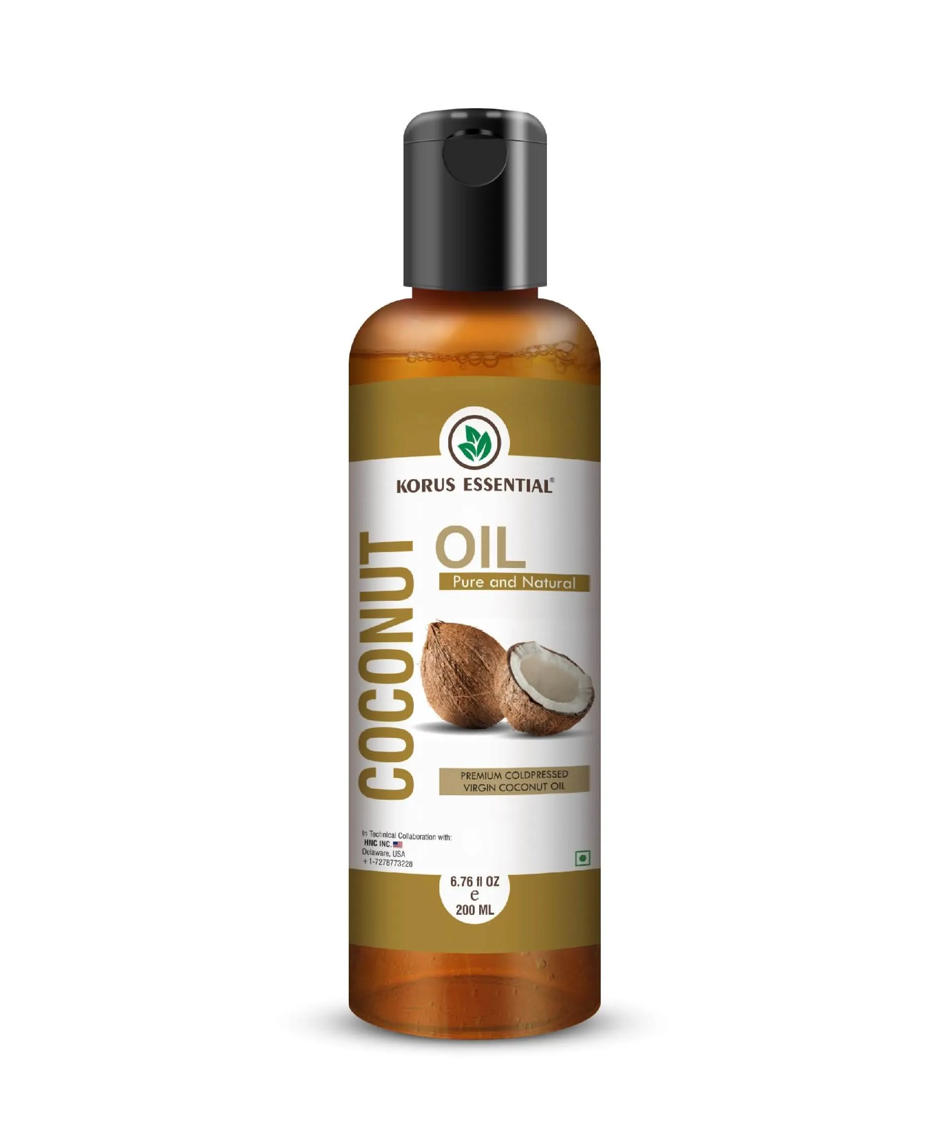 Coconut Oil 200ml - 6.76 fl oz By Korus Essential