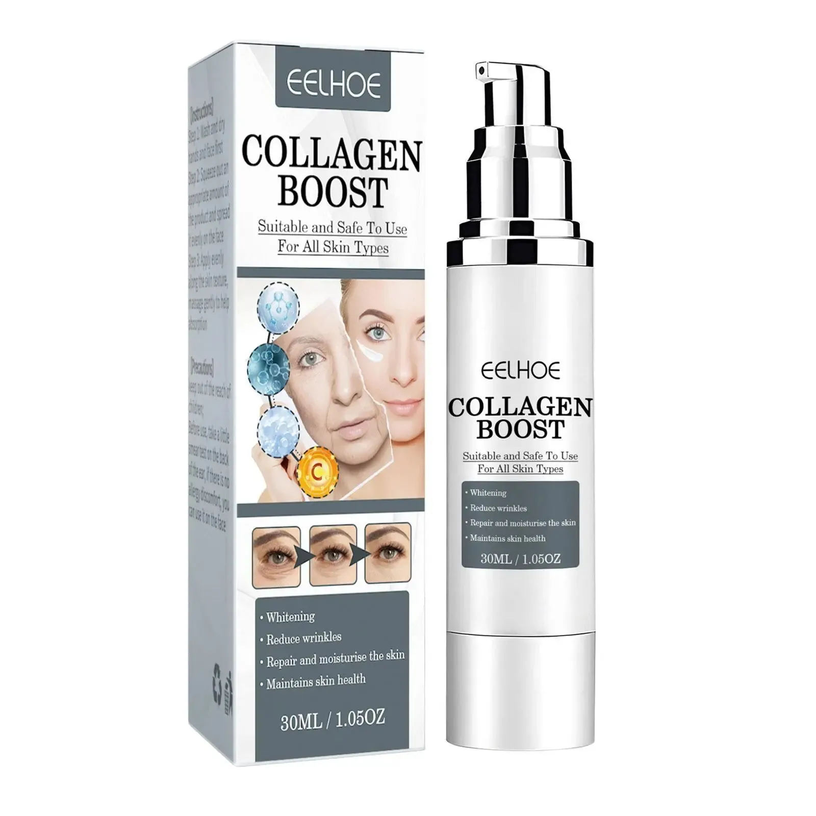 Collagen Boost Serum: Anti-Aging, Dark Spot Corrector, Wrinkle Cream for Women's Face Skin Care.