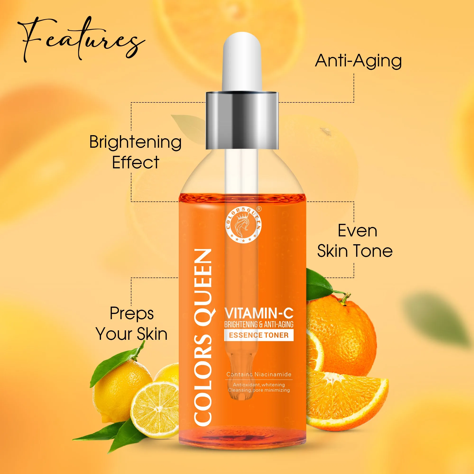 Colors Queen Vitamin-C Brightening & Anti Ageing Essence Toner