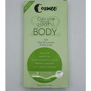 COSMEE COLD WAX STRIPS WITH ALOE VERA EXTRACTS SHEA BUTTER