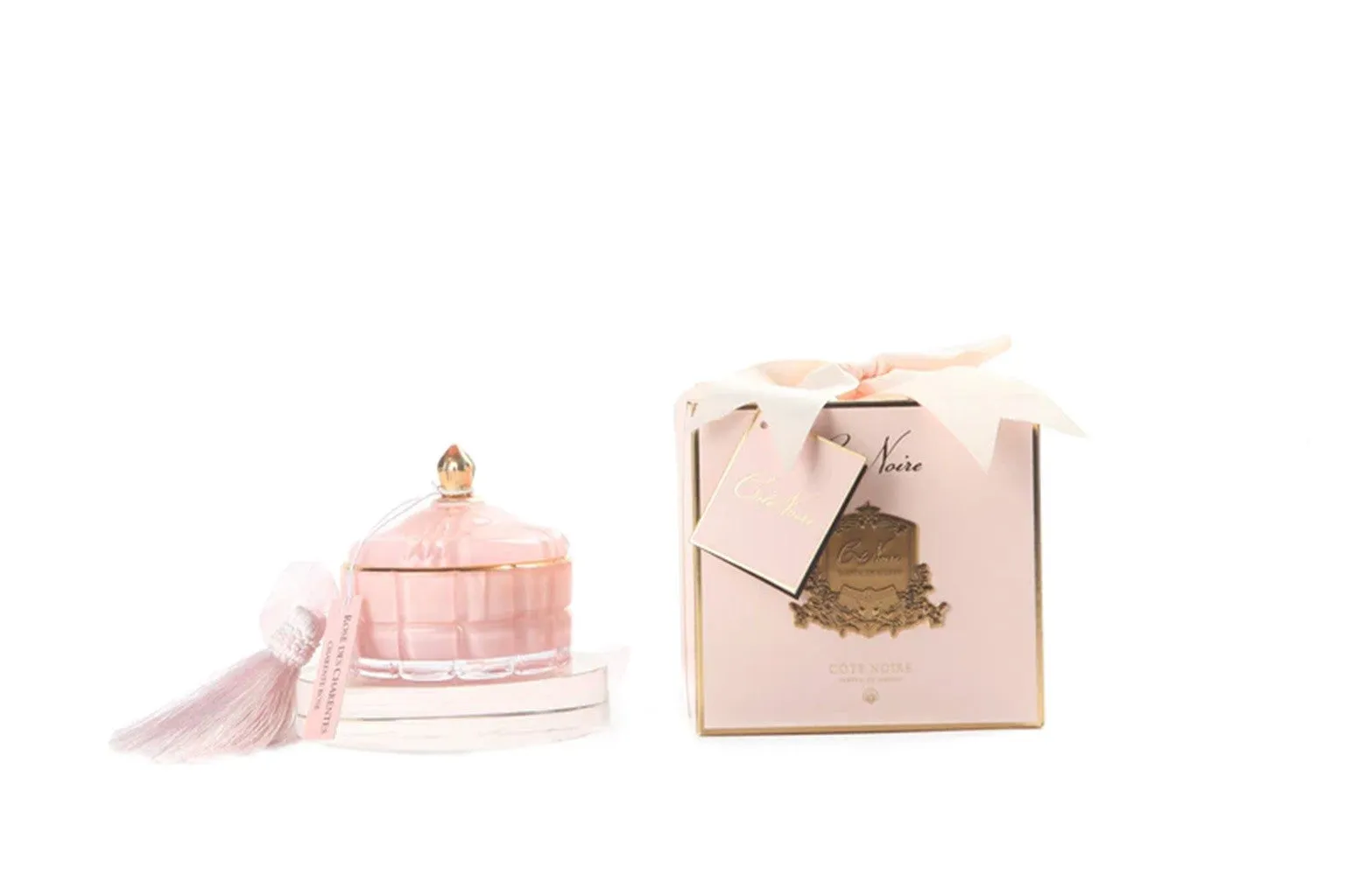 Cote Noire Pink & Gold Art Deco Candle - Pink Champagne
