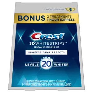 Crest 3D White Luxe Whitestrips Professional Effects 20 Treatments   Crest 3D White Whitestrips 1 Hour Express 2 Treatments - Teeth Whitening Kit (Packaging May Vary)