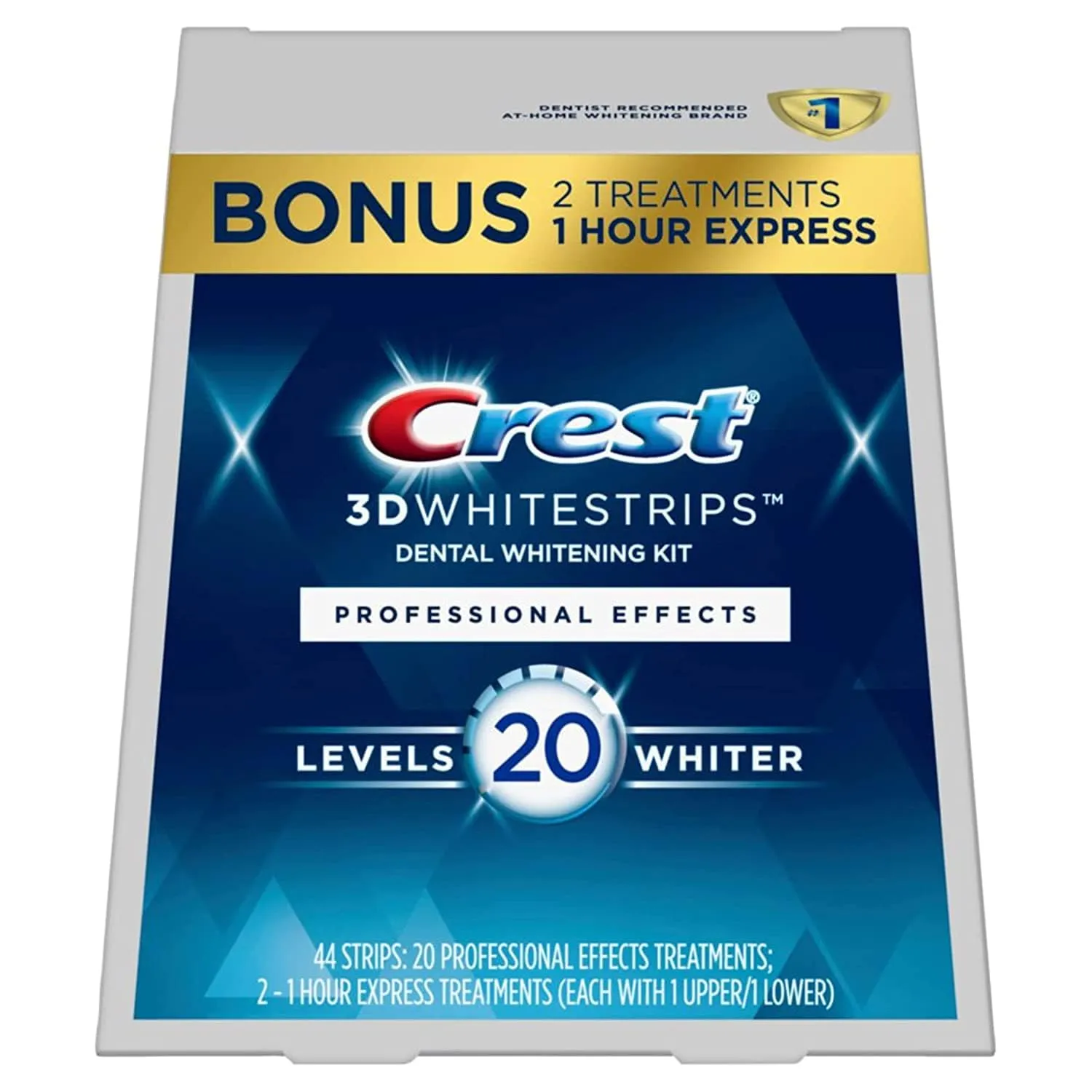 Crest 3D White Luxe Whitestrips Professional Effects 20 Treatments   Crest 3D White Whitestrips 1 Hour Express 2 Treatments - Teeth Whitening Kit (Packaging May Vary)