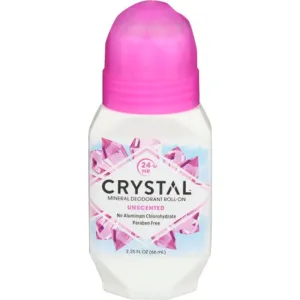 Crystal - Body Deodorant Roll On Unscented, 2.25 Oz (Pack Of 3)