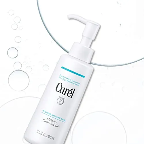 Curel Japanese Skin Care Facial Cleansing Oil for Face, Oil-Based Makeup Remover for Dry, Sensitive Skin, 5 Ounce, Fragrance Free