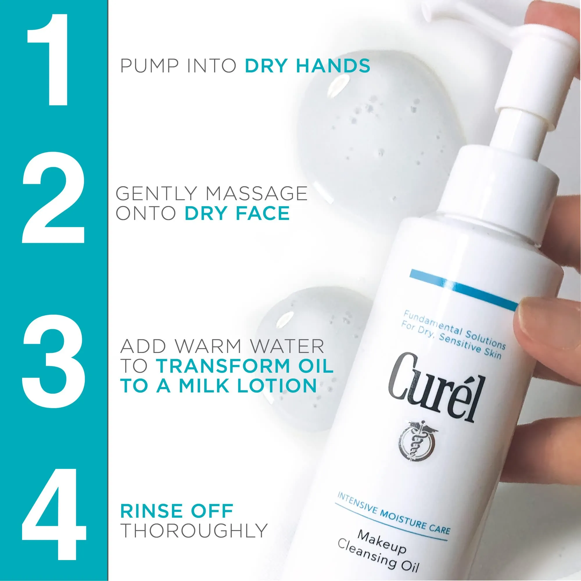Curel Japanese Skin Care Facial Cleansing Oil for Face, Oil-Based Makeup Remover for Dry, Sensitive Skin, 5 Ounce, Fragrance Free