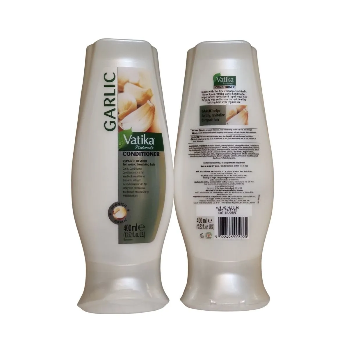 Dabur Vatika Garlic Hair Conditioner For Waek Breaking Hair 400ml
