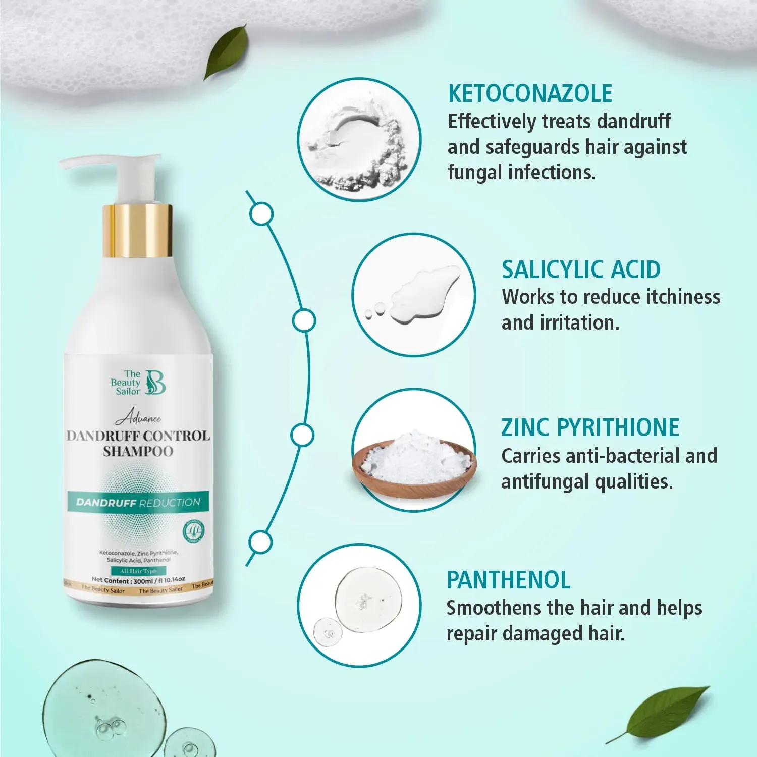 Dandruff Control Shampoo For All Hair Types - 300ml