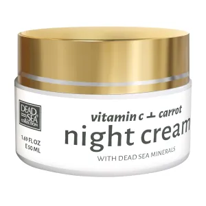 Dead Sea Collection Anti-Wrinkle Night Cream for Face with Vitamin C & Carrot and Sea Minerals - Nourishing and Moisturizer Face Cream (1.69 fl.oz)