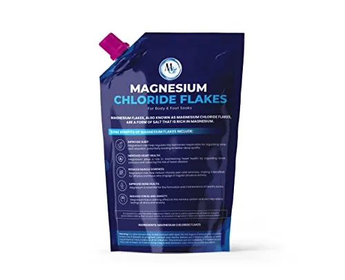 Dead Sea Magnesium Flakes Bath Salts - Superior Alternative to Epsom Salt - Premium Mineral Supplements for Muscle Relief, Aches - Raw and Pure Sourced Natural Salts, Relaxing Bath Foot Soak (5 Lb.)