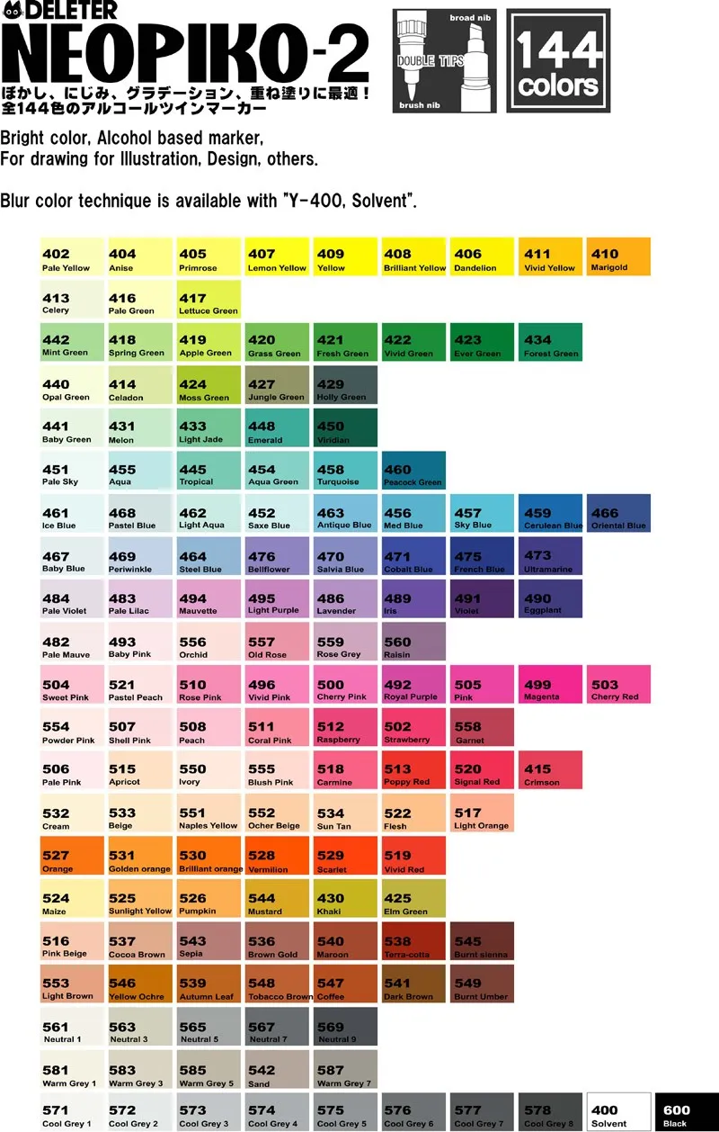 DELETER Neopiko-2 Dual-tipped Alcohol-based Marker - Vermillion (528)