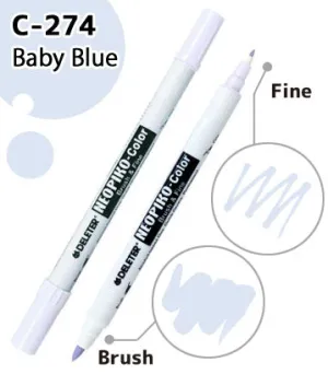 DELETER NEOPIKO-Color Baby Blue (C-274) Alcohol-based Dual Tipped Marker