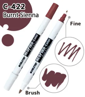 DELETER NEOPIKO-Color Burnt Sienna (C-422) Alcohol-based Dual Tipped Marker