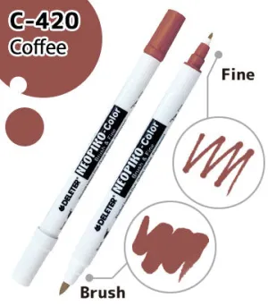 DELETER NEOPIKO-Color Coffee (C-420) Alcohol-based Dual Tipped Marker