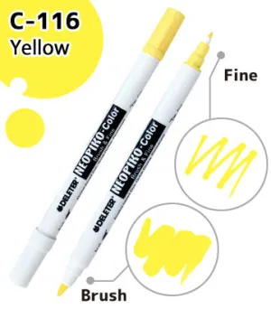 DELETER NEOPIKO-Color Yellow (C-116) Alcohol-based Dual Tipped Marker