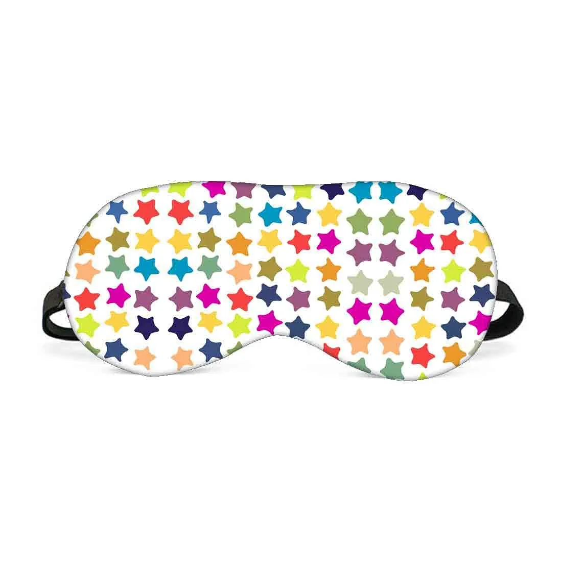 Designer Travel Eye Mask for Sleeping - Multicolor Stars - Made in India