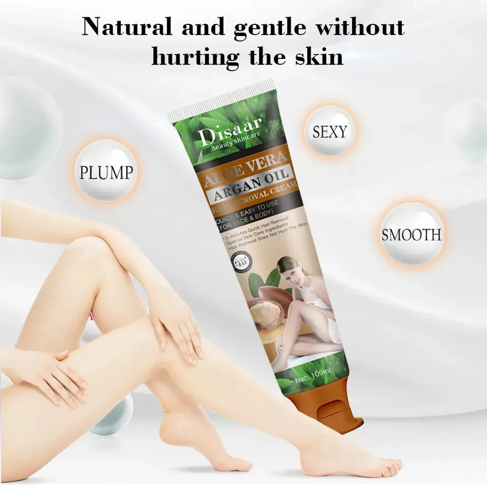 Disaar Aloe Argan Oil Hair Removal Cream Gentle Hair Removal Underarms Thighs Arms Hair Removal Depilation Cream100ML