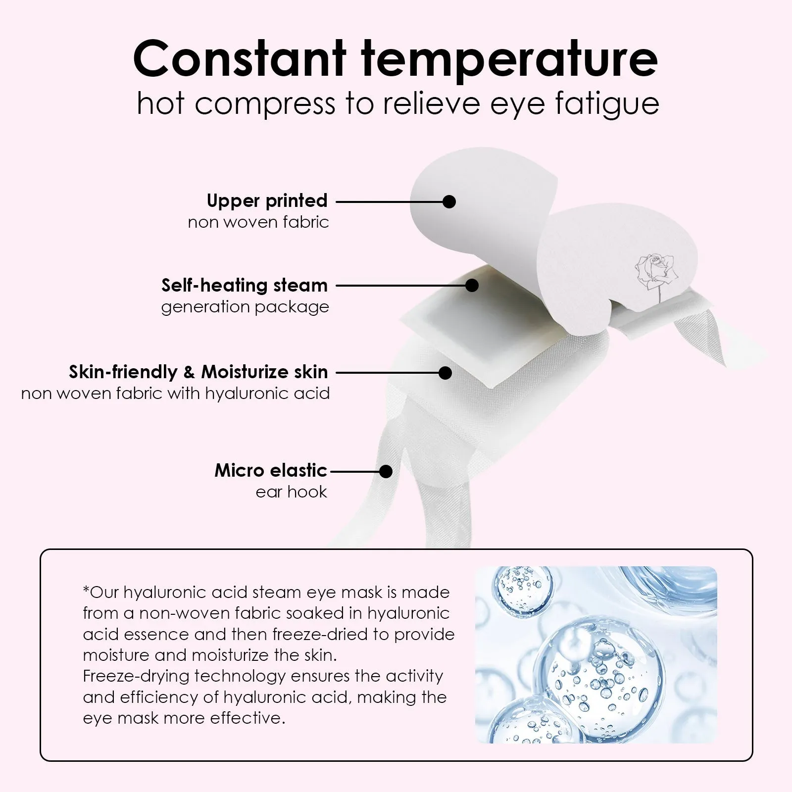 Ditoi Rose Hyaluronic Acid Steam Eye Mask