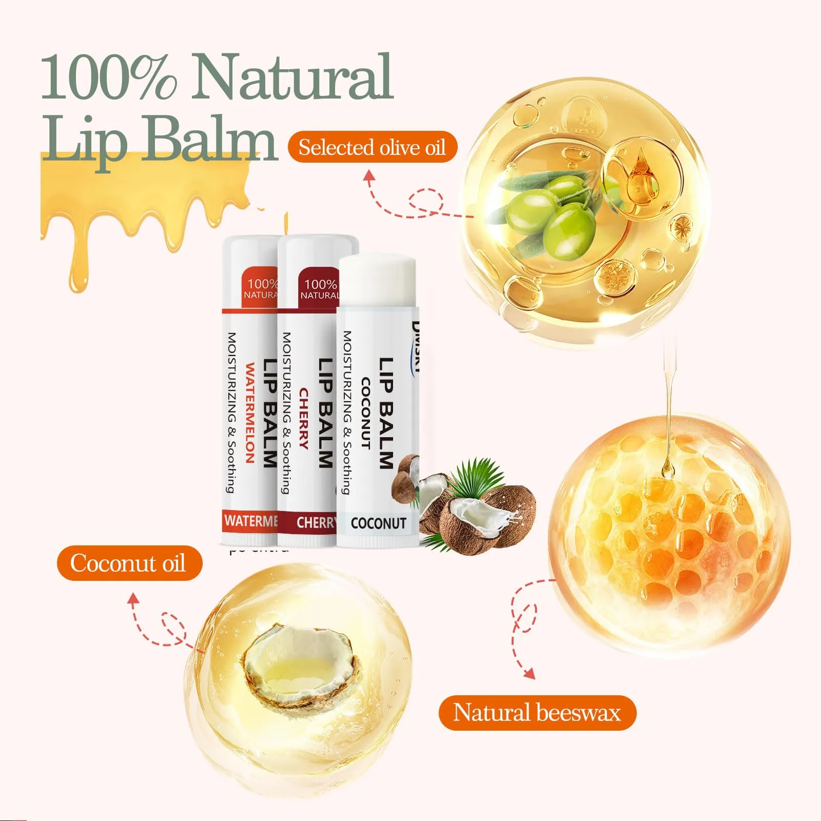 Dmsky Lip Balm Bulk, Fruit Lip Balm Variety Pack, Hydrating Lip Balm for Men Women Kids, 0.15 OZ, 88 count (Pack of 1)