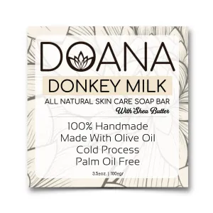 Donkey Milk Soap Bar - Now with SHEA BUTTER - With Olive Oil and Coconut Oil, Palm Oil Free (Pack of 1)