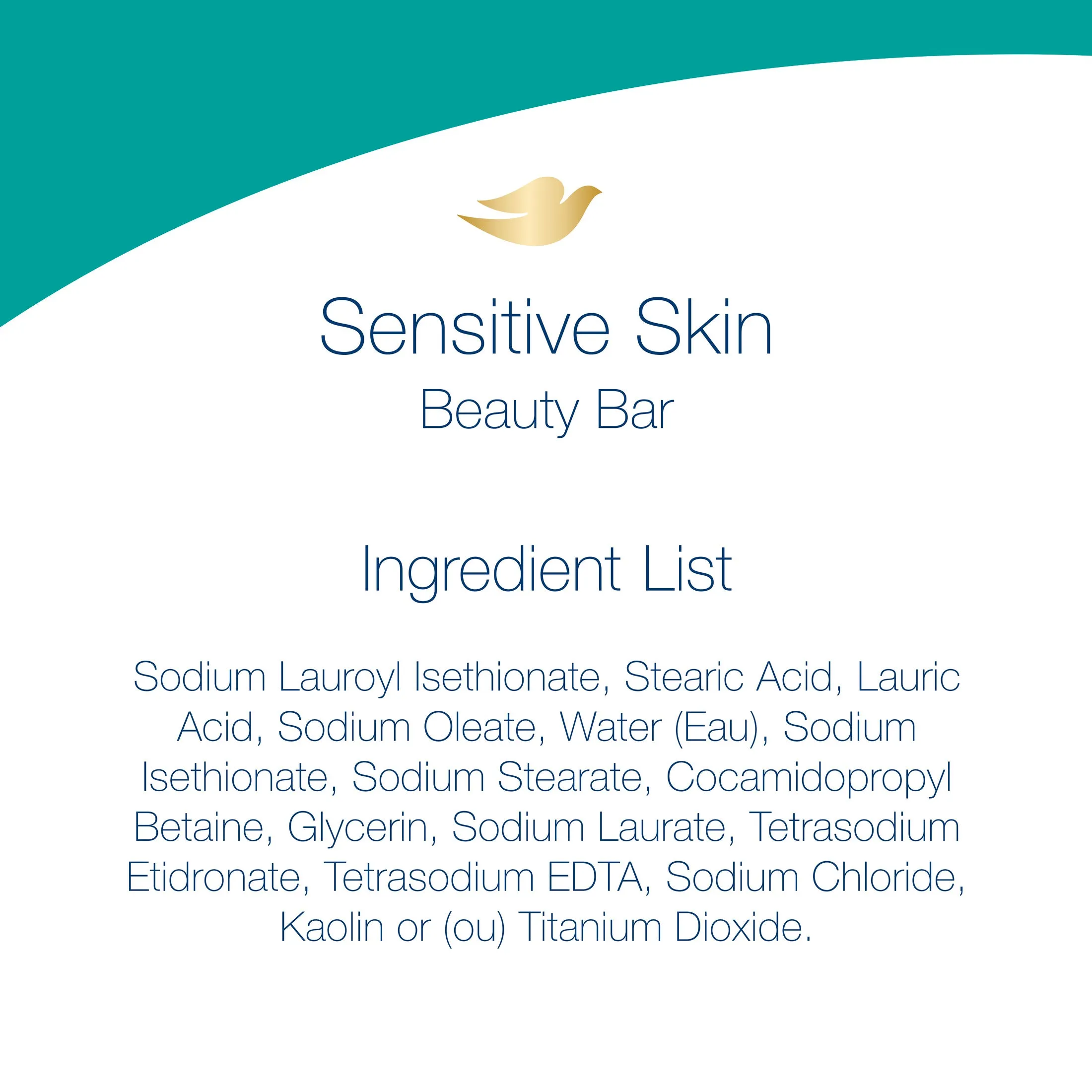 Dove Beauty Bar Sensitive Skin More Moisturizing Than Bar Soap , 3.75 oz, 8 Bars