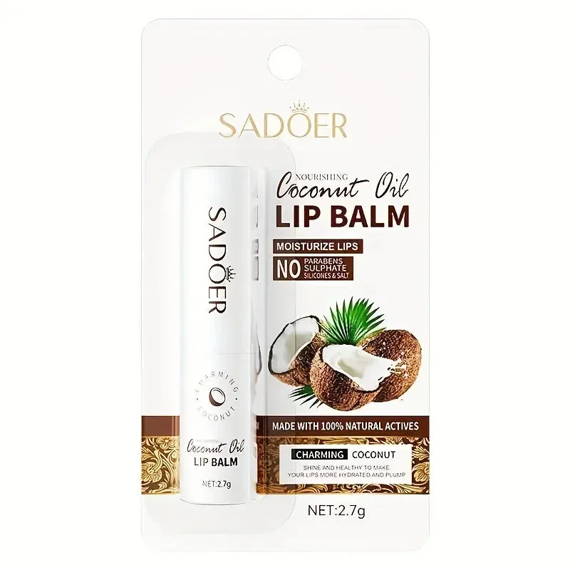 Dryness Relief Coconut Oil Lip Balm - Lasting Nourishment and Moisture for Men and Women - Daily Care Lip Balm