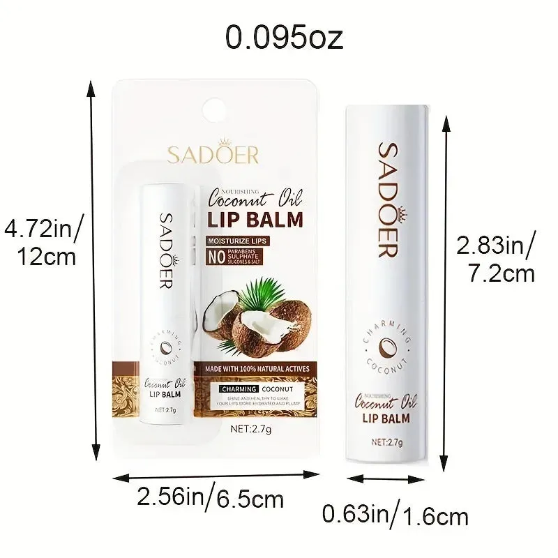 Dryness Relief Coconut Oil Lip Balm - Lasting Nourishment and Moisture for Men and Women - Daily Care Lip Balm