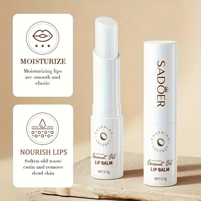Dryness Relief Coconut Oil Lip Balm - Lasting Nourishment and Moisture for Men and Women - Daily Care Lip Balm