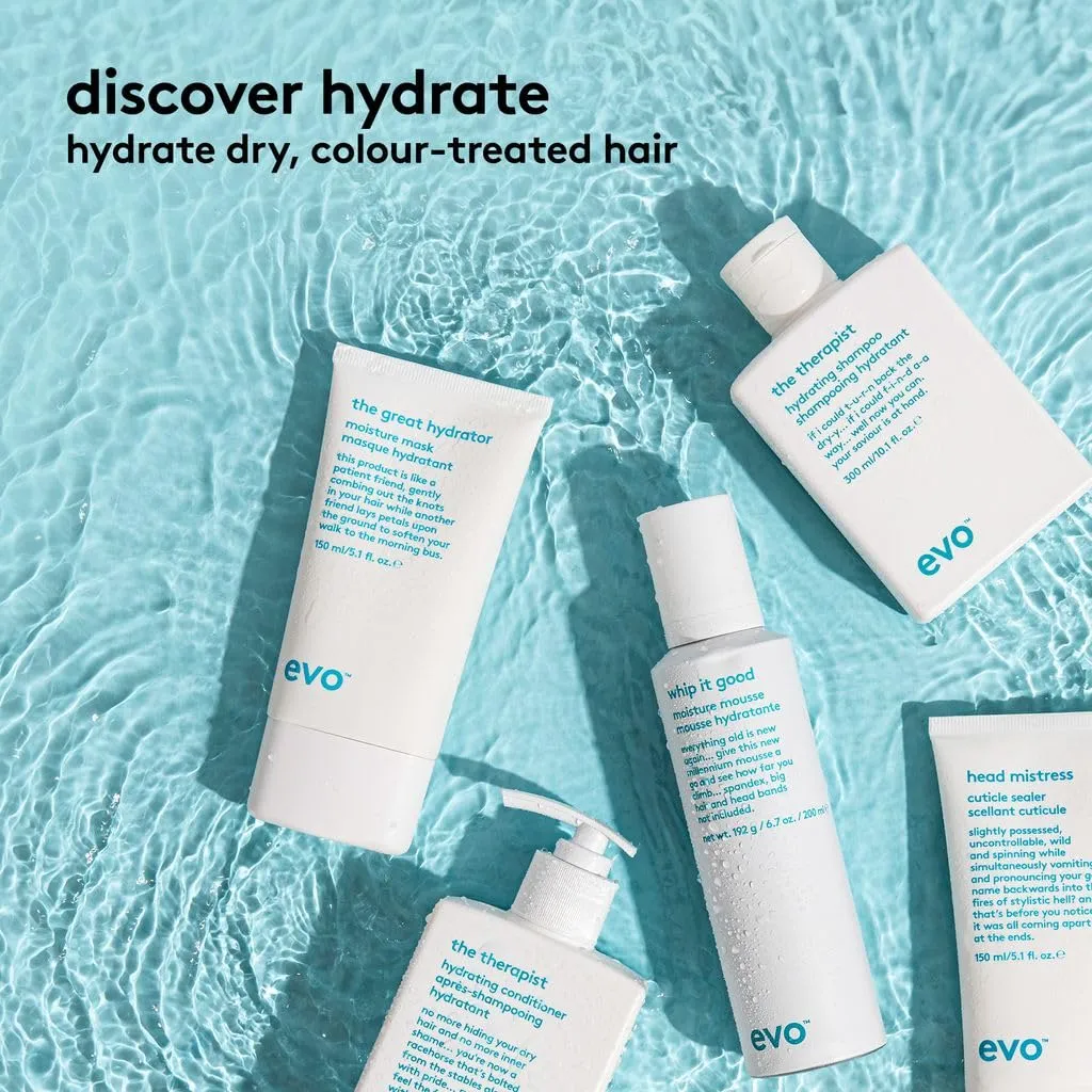 EVO The Great Hydrator Moisture Hair Mask - Moisturise, Add Softness & Shine, Nourishing & Hydrating Treatment for Dry Hair - 150ml / 5.1fl.oz
