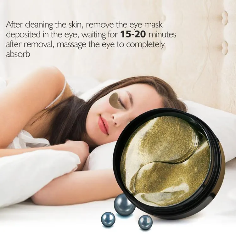 Eye Care 60 Pcs  Pearl Gold Collagen Eye Mask Sleep Mask Dark Circles Mask Moisturizer
