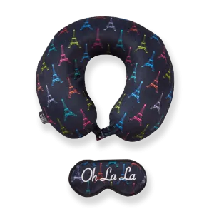 Eye Mask Memory Foam Travel Neck Pillow - OH LA LA