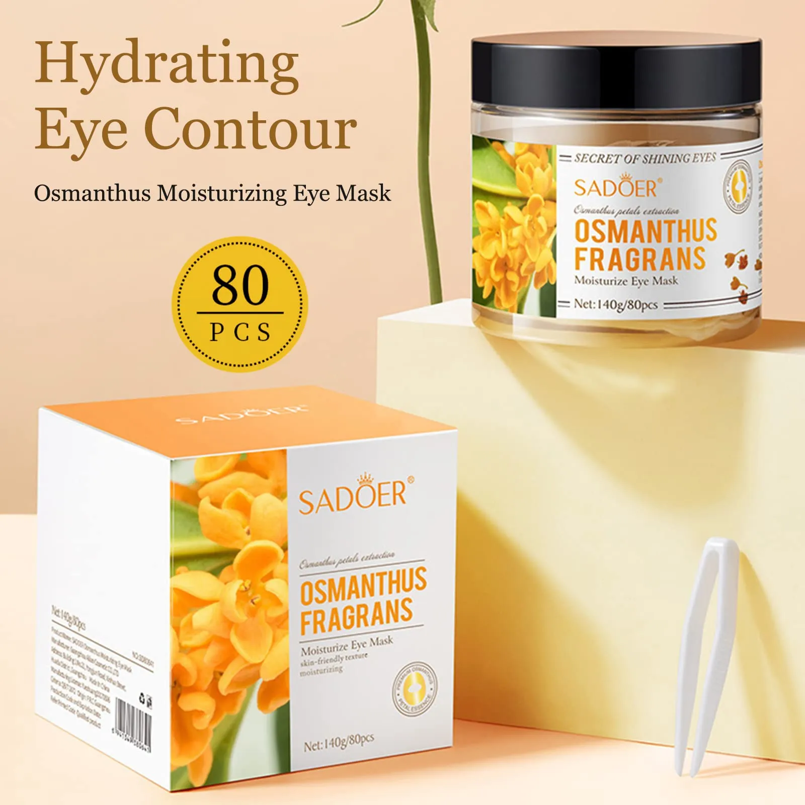 Eye Mask, Under Eye Patches 30 Pairs- Dark Circles, Puffy Eyes Treatments–Reduce Wrinkles and Fine Lines, Hydrating and Anti-Wrinkle Effect Under-Eye Patches with Hyaluronic Acid and Collagen (Osmanthus Fragrans)