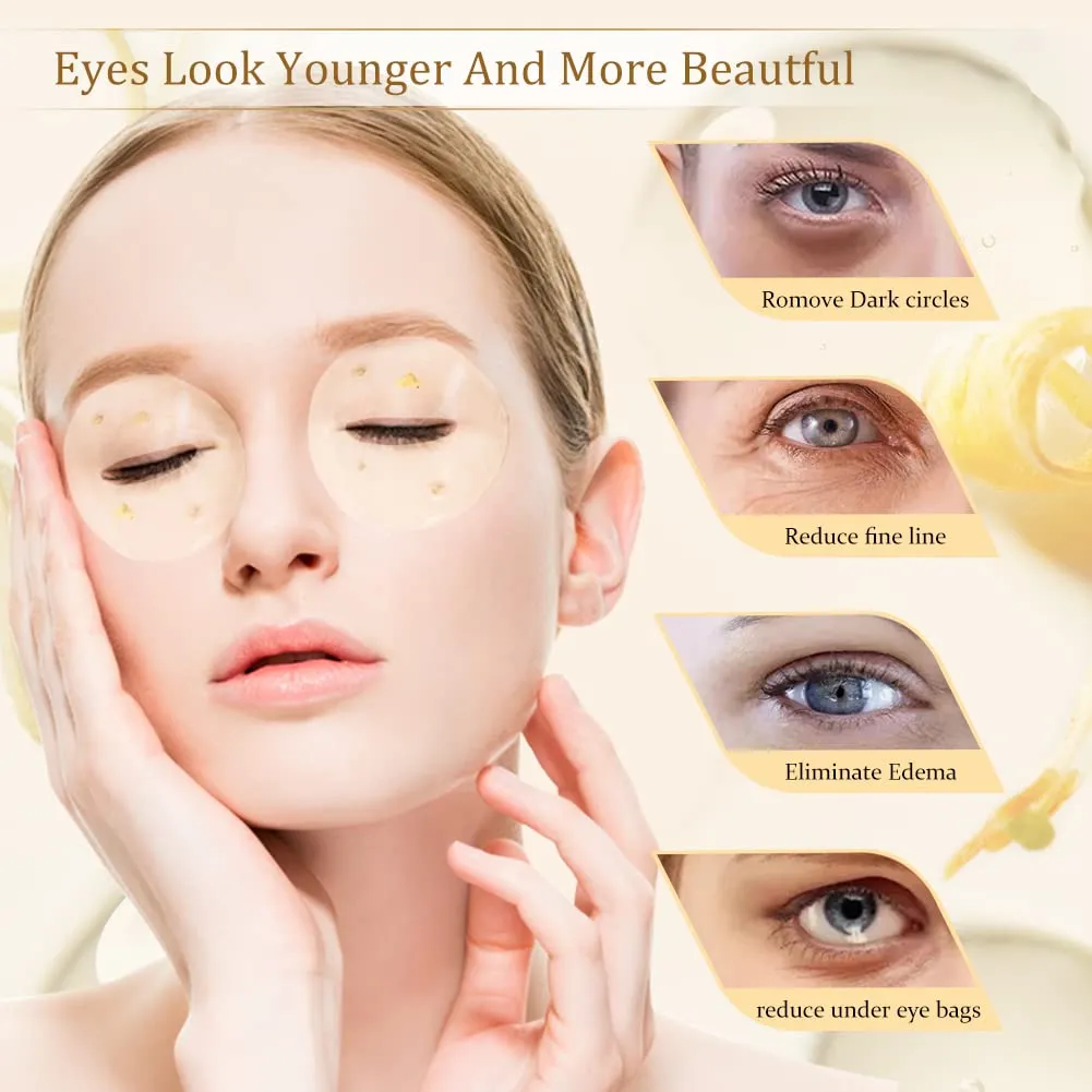 Eye Mask, Under Eye Patches 30 Pairs- Dark Circles, Puffy Eyes Treatments–Reduce Wrinkles and Fine Lines, Hydrating and Anti-Wrinkle Effect Under-Eye Patches with Hyaluronic Acid and Collagen (Osmanthus Fragrans)