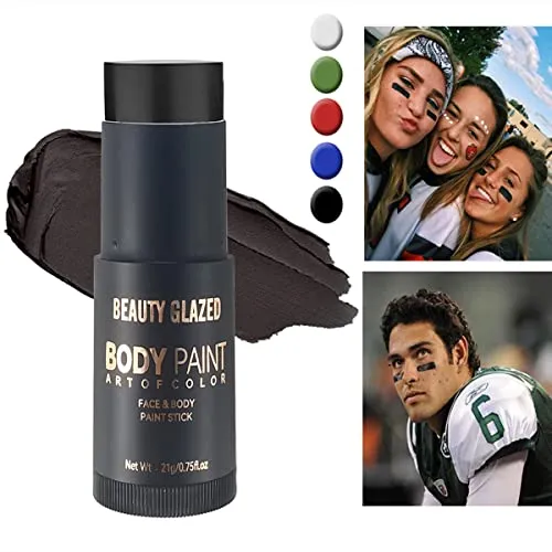 Face Body Paint Stick, High Pigmented Non-Toxic Oil Based Face Makeup Body Paint Stick for Halloween Costume Cosplay Parties SFX Makeup Special Effects (Black)
