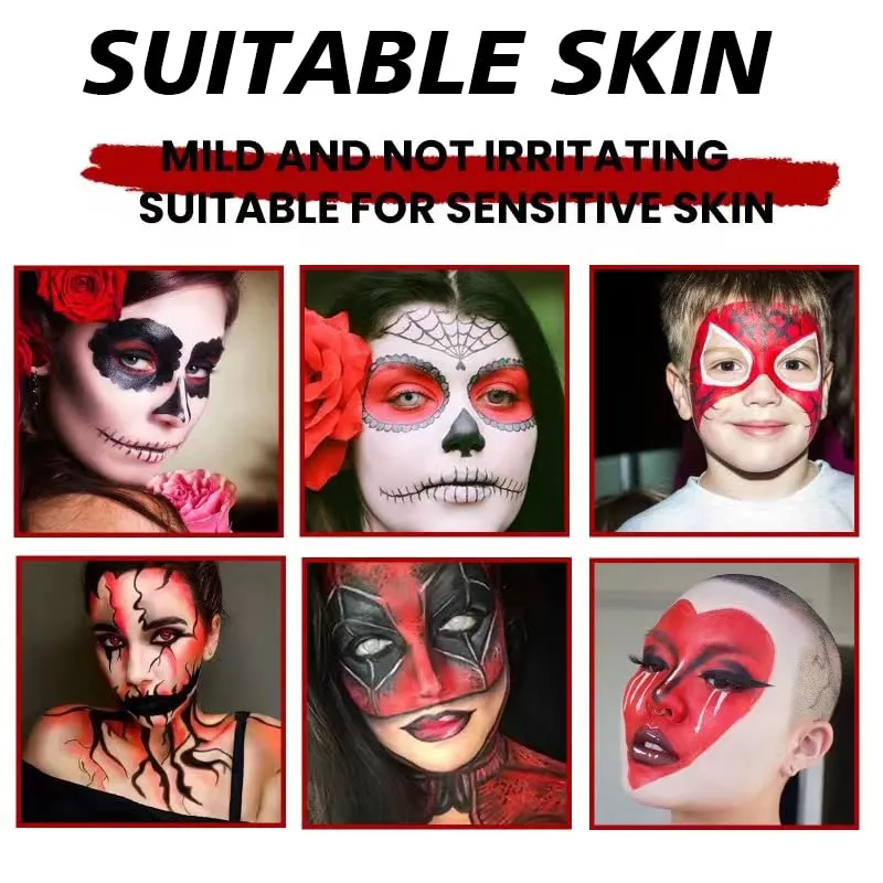 Face Body Paint Stick, High Pigmented Non-Toxic Oil Based Face Makeup Body Paint Stick for Halloween Costume Cosplay Parties SFX Makeup Special Effects (Black)