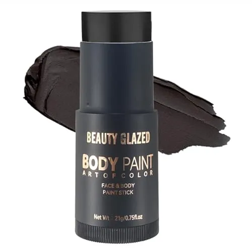 Face Body Paint Stick, High Pigmented Non-Toxic Oil Based Face Makeup Body Paint Stick for Halloween Costume Cosplay Parties SFX Makeup Special Effects (Black)
