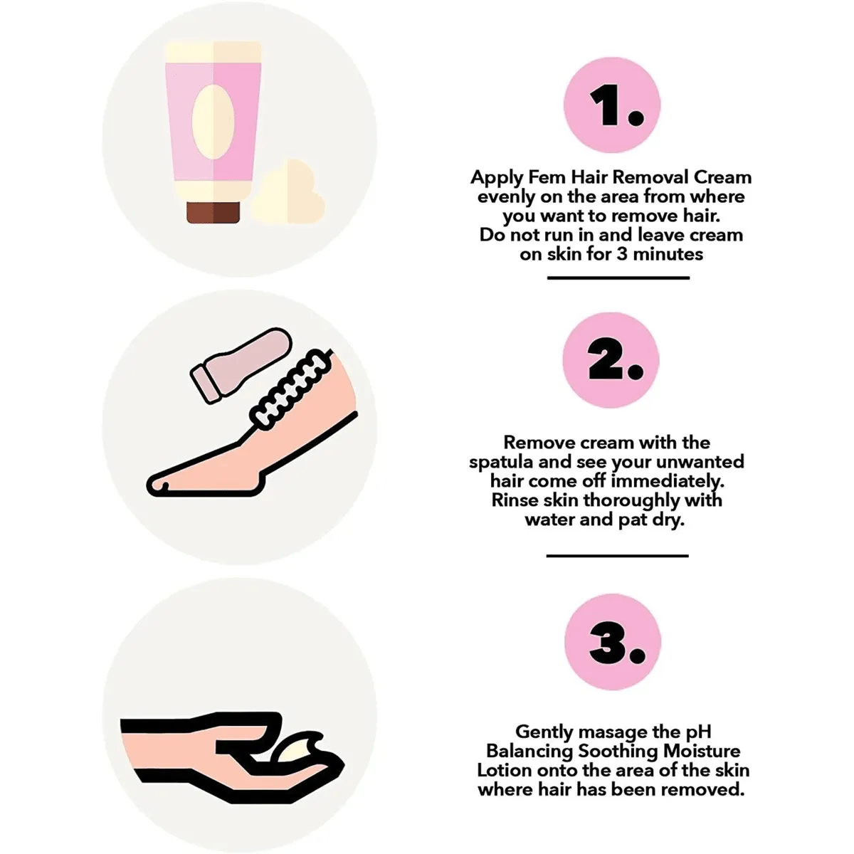 Fem USA Hair Removal Cream With Rose Soft & Moisturizing Skin - 120g