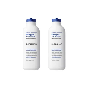 Folligen Anti-dandruff Shampoo 500ml (Twin Pack)