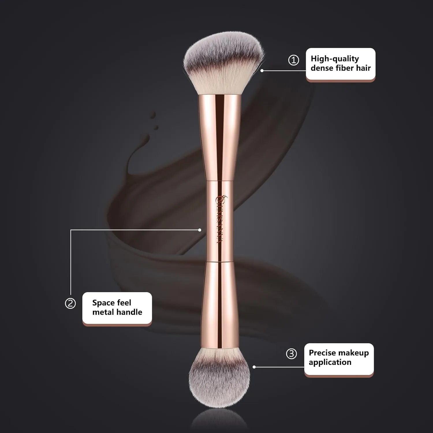 Foundation Brush & Concealer Brush - Multi-Use Dual Ended Makeup Contour Brush for Cream, Liquid, Powder