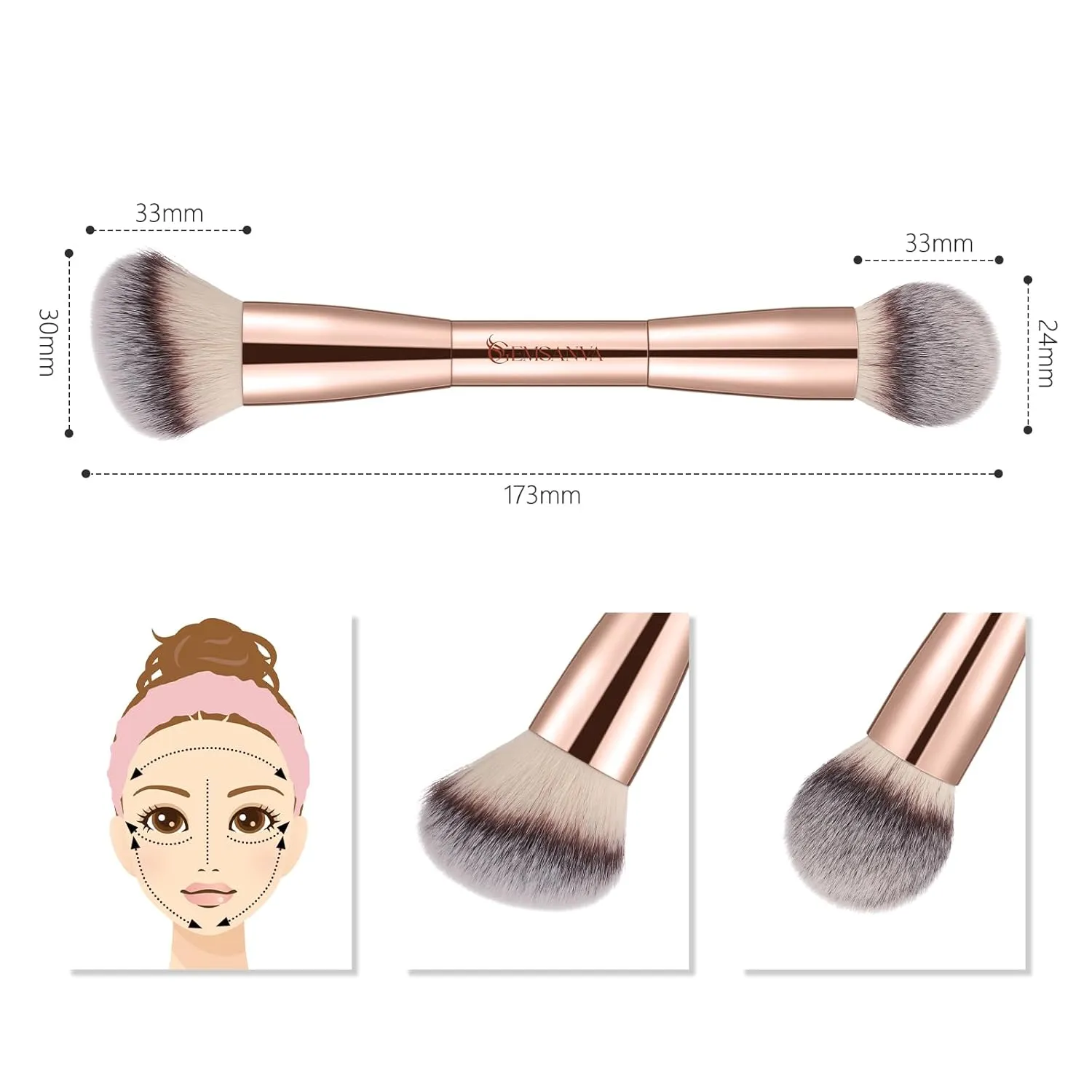 Foundation Brush & Concealer Brush - Multi-Use Dual Ended Makeup Contour Brush for Cream, Liquid, Powder