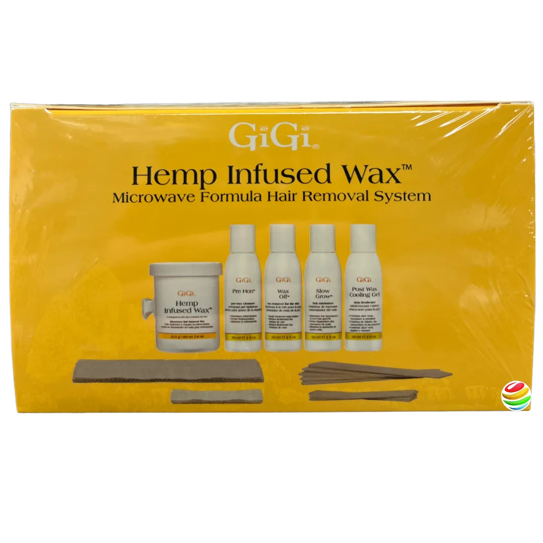 GiGi Hemp Infused Wax Microwave Formula Hair Removal System Complete Microwave Kit