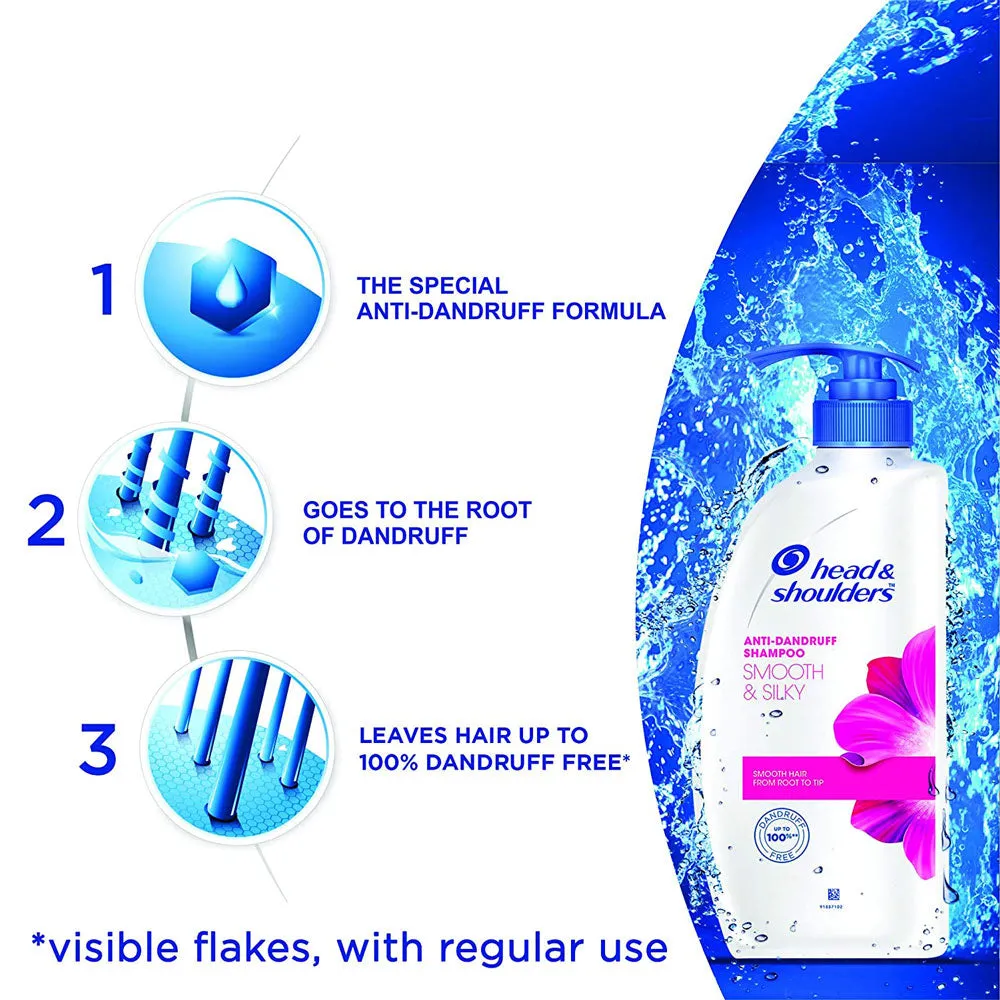 Head & Shoulders Smooth and Silky Anti Dandruff Shampoo for Women and Men