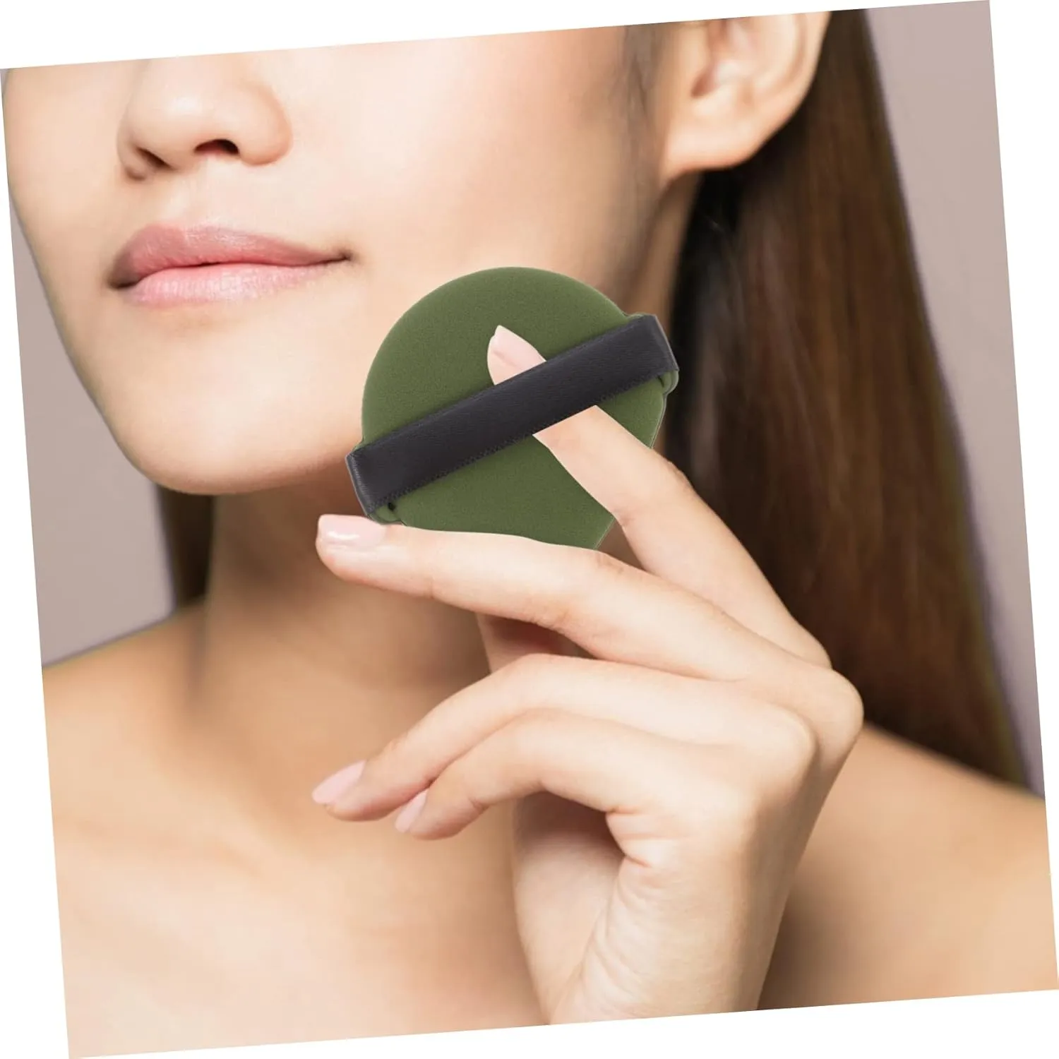 Hemoton 7pcs Dual-use Makeup Powder Sponges Wet Dry Foundation Applicators for Loose and Mineral Powders Soft Non Puff Matcha for Creams and Blushers