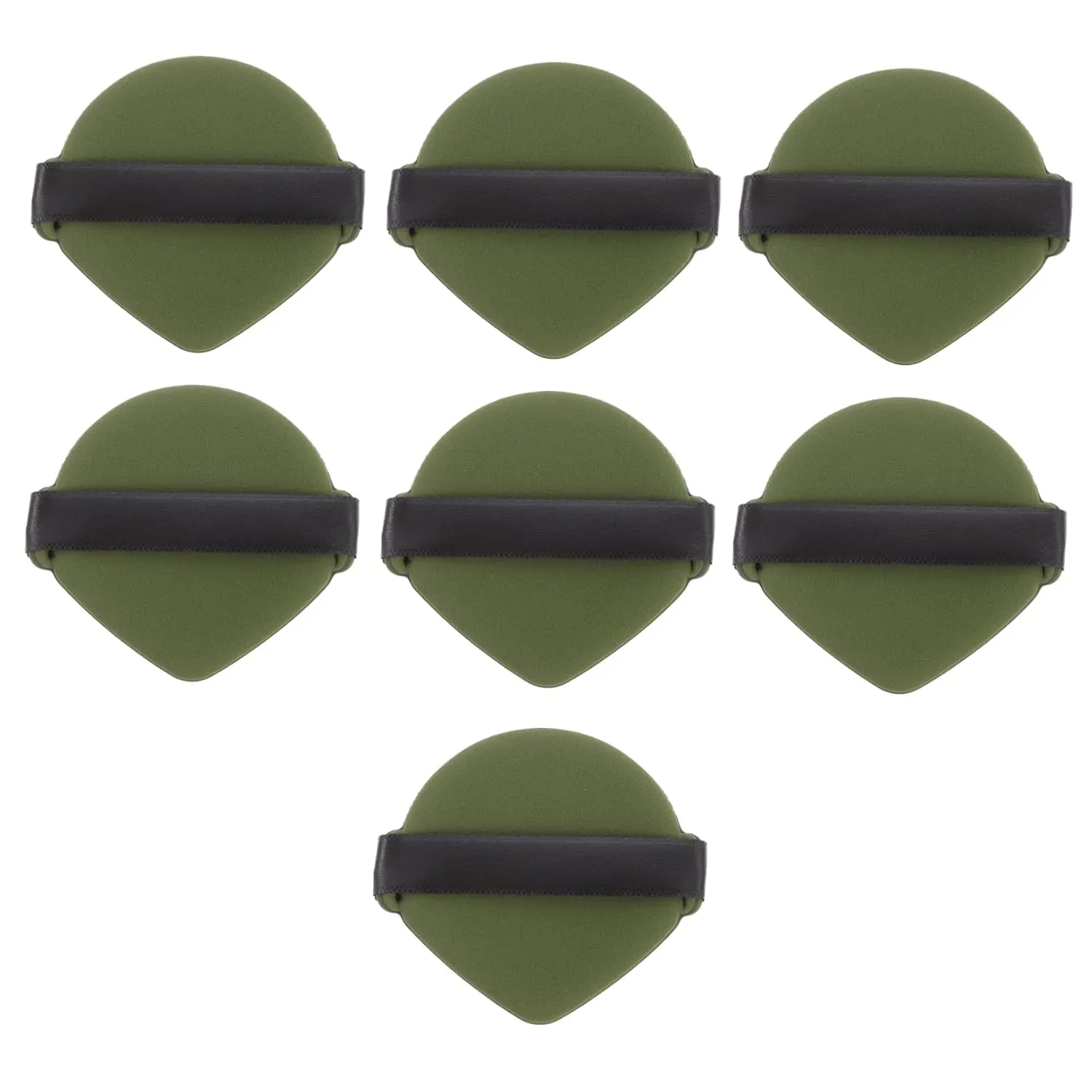 Hemoton 7pcs Dual-use Makeup Powder Sponges Wet Dry Foundation Applicators for Loose and Mineral Powders Soft Non Puff Matcha for Creams and Blushers