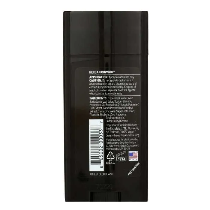 Herban Cowboy - Stick Deodorant Forest, 2.8oz