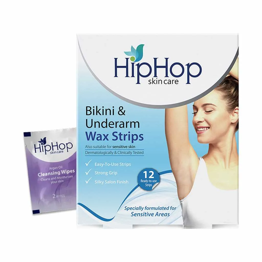 HipHop Bikini & Underarm Wax Strips (Argan Oil, 12 Strips)   Brightening Mud/Face Mask (Orange Peel Extract, 100 ml)