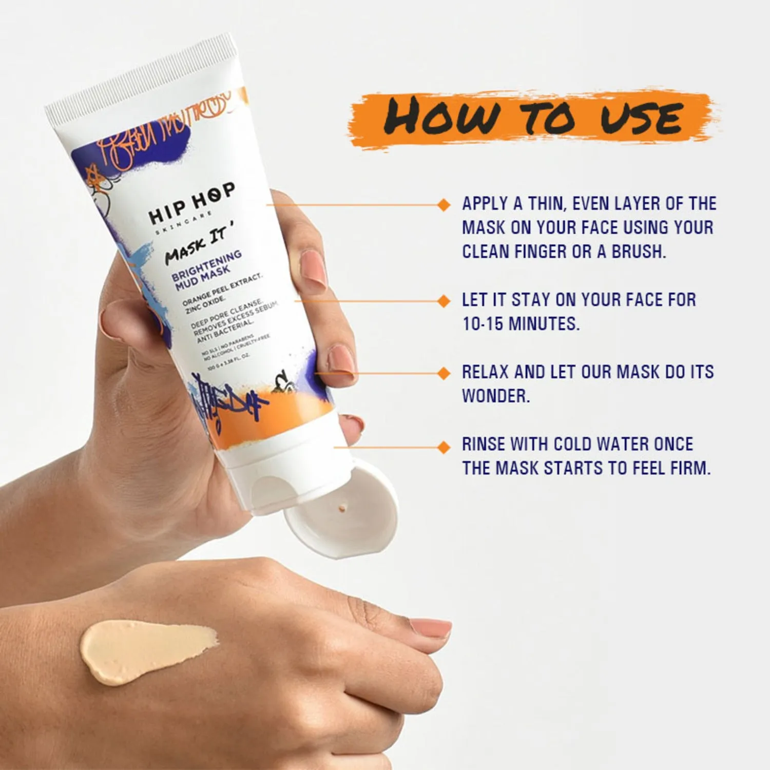 HipHop Bikini & Underarm Wax Strips (Argan Oil, 12 Strips)   Brightening Mud/Face Mask (Orange Peel Extract, 100 ml)