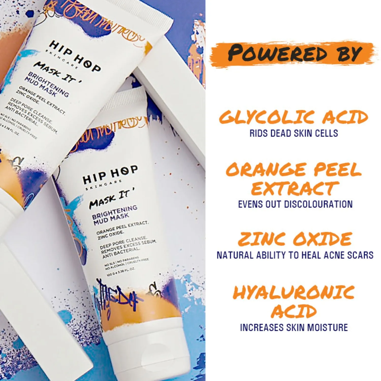 HipHop Bikini & Underarm Wax Strips (Argan Oil, 12 Strips)   Brightening Mud/Face Mask (Orange Peel Extract, 100 ml)