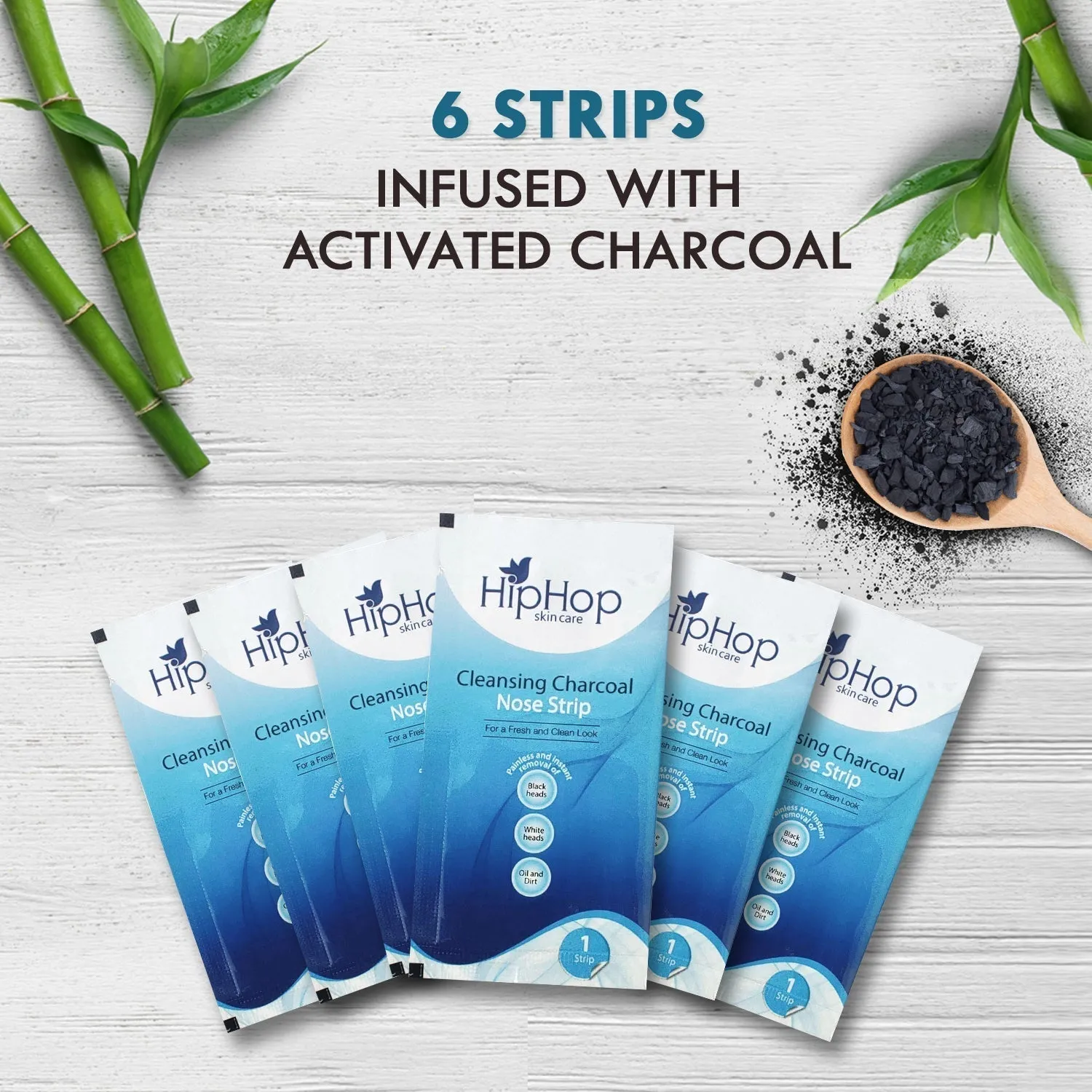 HipHop Blackhead Remover Nose Strips for Men (Activated Charcoal, 6 Strips)   Body Wax Strips (Choco Extract, 8 Strips)