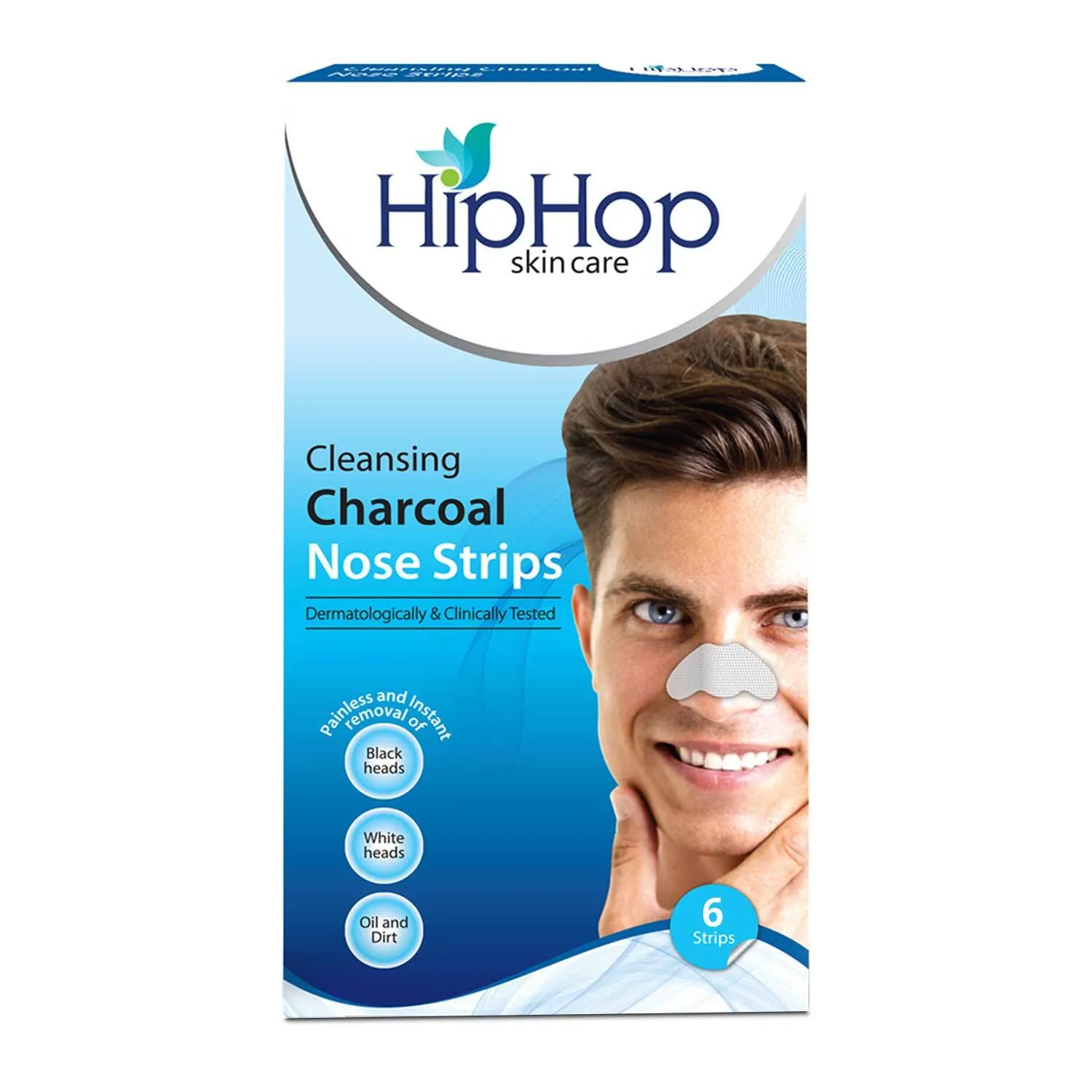 HipHop Blackhead Remover Nose Strips for Men (Activated Charcoal, 6 Strips)   Body Wax Strips (Choco Extract, 8 Strips)